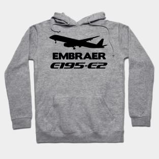 Embraer E195-E2 Silhouette Print (Black) Hoodie